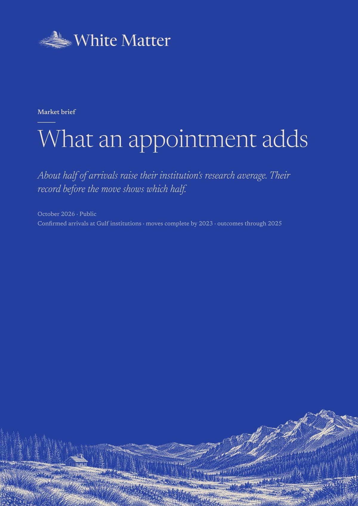 Cover of the White Matter market brief What an Appointment Adds